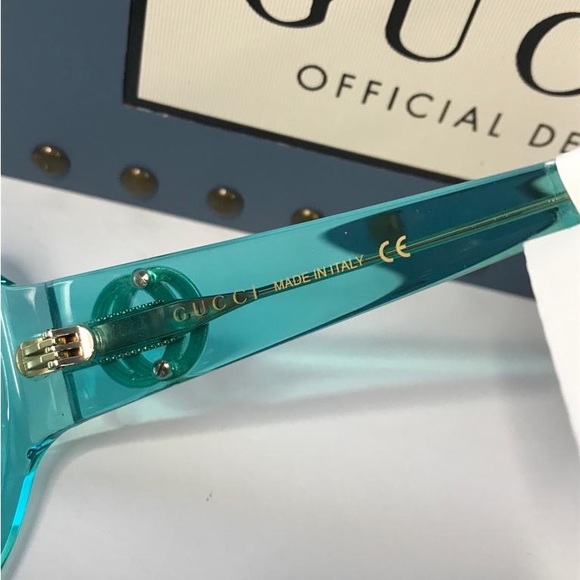 New - Authentic Gucci 0965 Light Blue 001 Logo Summer Oversized Sunglasses GG0… - Picture 7 of 14